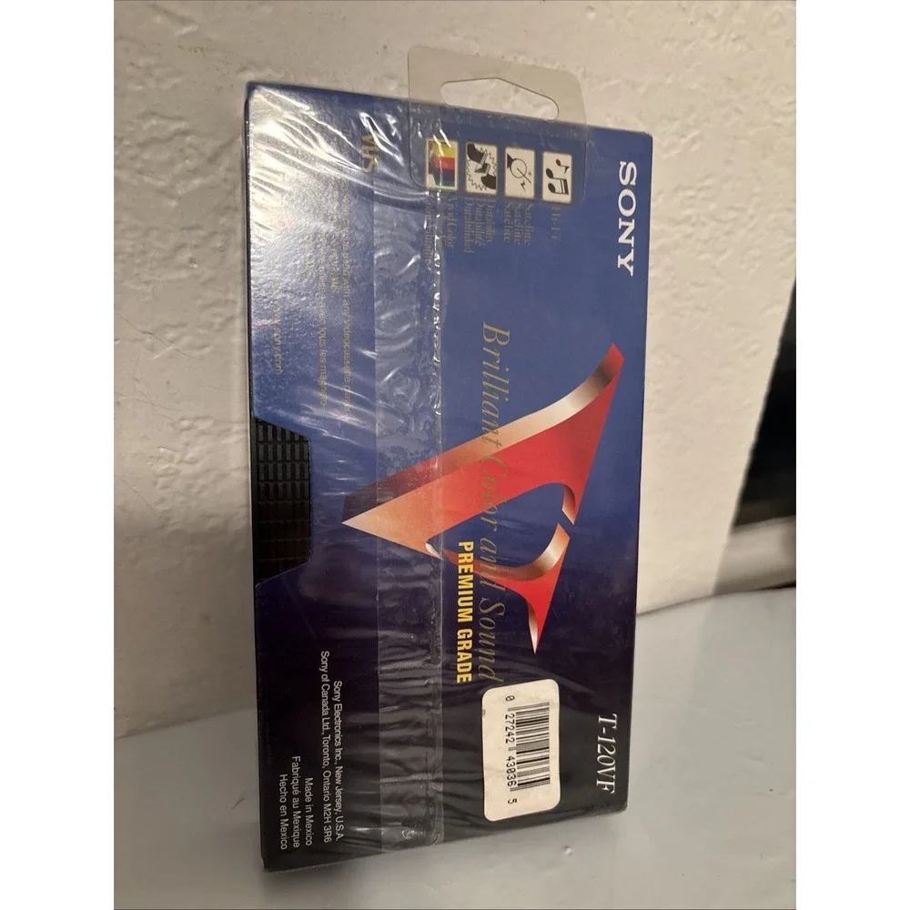 Vintage Sealed Sony 6 Hour Premium‎ Grade High Durability T-120 VHS Tape